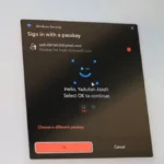 پنجره Windows Hello در Windows 11 برای تأیید ورود با Passkey.