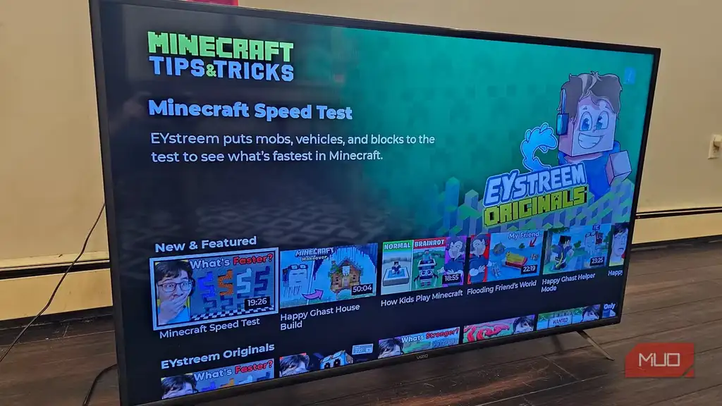 نمایی از جستوجوی ویدئوهای گیمپلی Minecraft در اپ Minecraft Tips and Tricks.