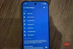 نمایی از اپ Button Mapper برای تنظیم میانبرهای دکمه‌های اندروید.