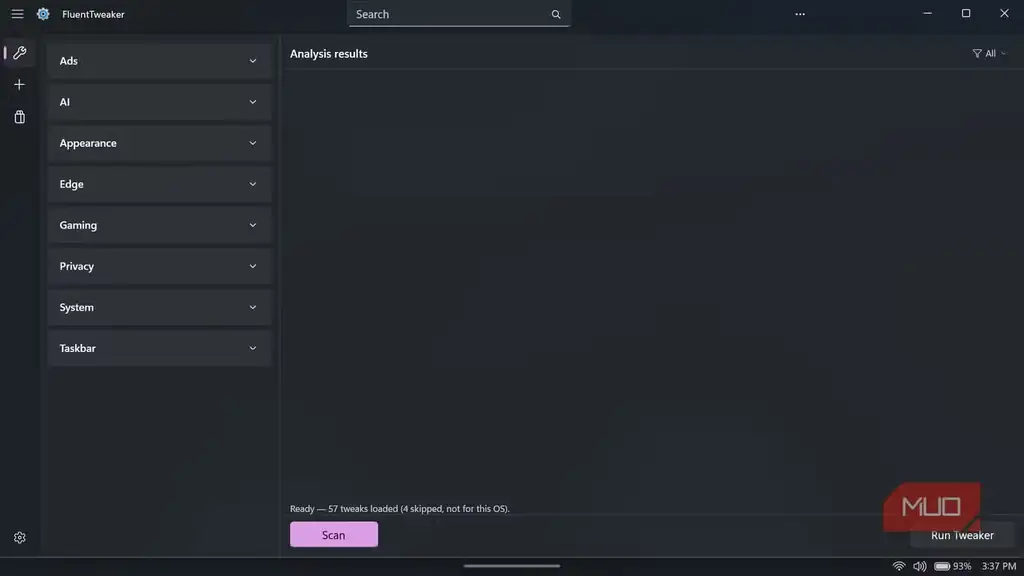 رابط برنامه FluentTweaker برای مدیریت تنظیمات ویندوز.
