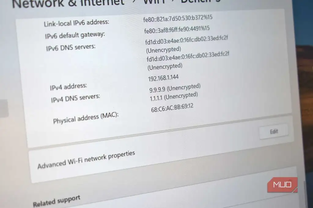 پیکربندی سرور DNS کواد ۹ در ویندوز 11