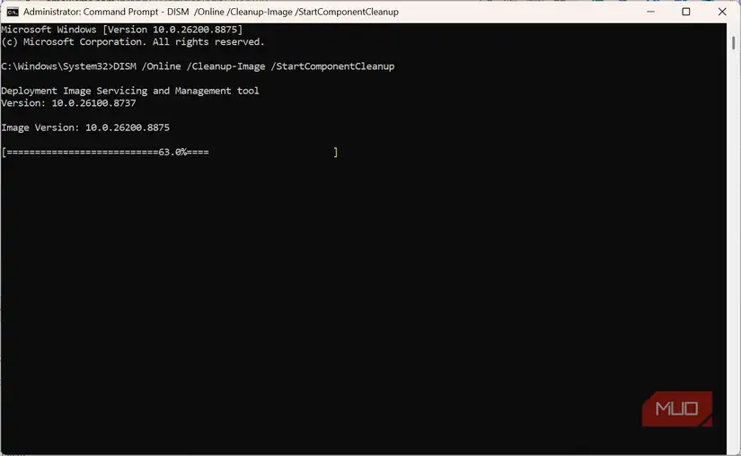 اجرای پاکسازی مؤلفههای Windows با Command Prompt