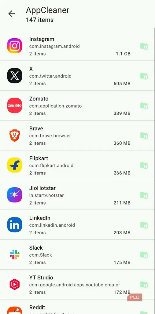 بخش AppCleaner در SD Maid برای پاکسازی کش برنامه ها