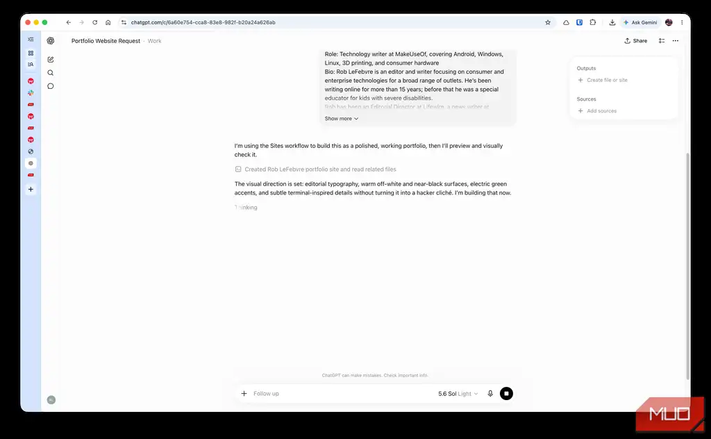 شروع فرایند ساخت وبسایت در چتجیپیتی