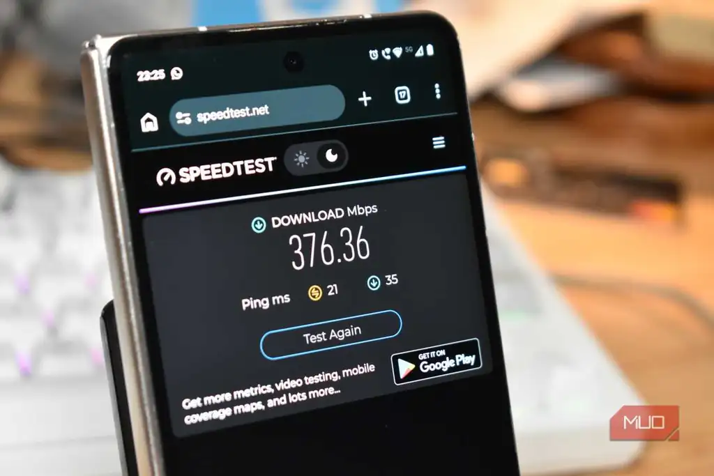 نتیجه سریع‌تر Speedtest روی گوشی اندرویدی با وای‌فای ۵GHz