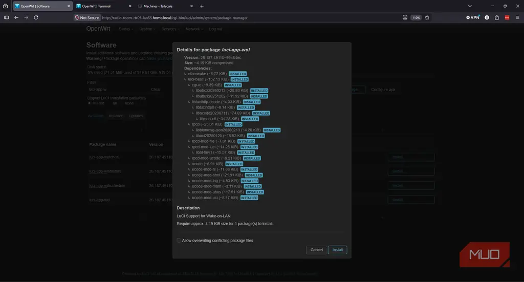 نصب Luci‑App‑WOL روی OpenWRT