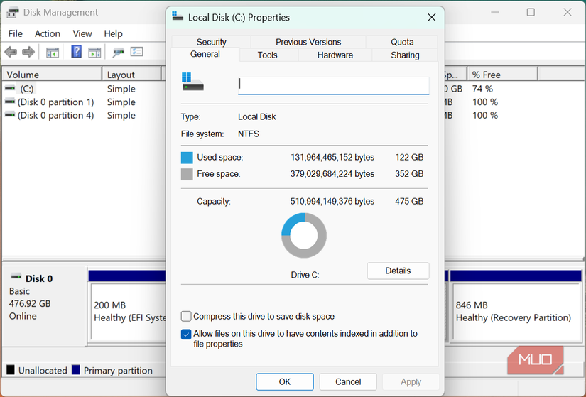 نمایشگر سیستم فایل NTFS در ویندوز