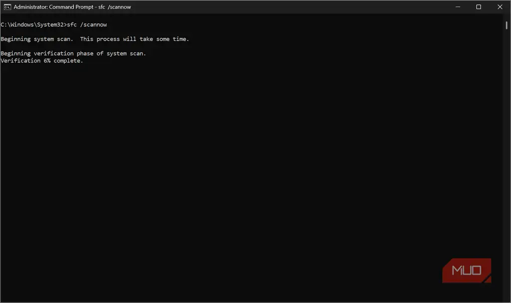 اجرای اسکن سیستم فایل در ویندوز (sfc /scannow)