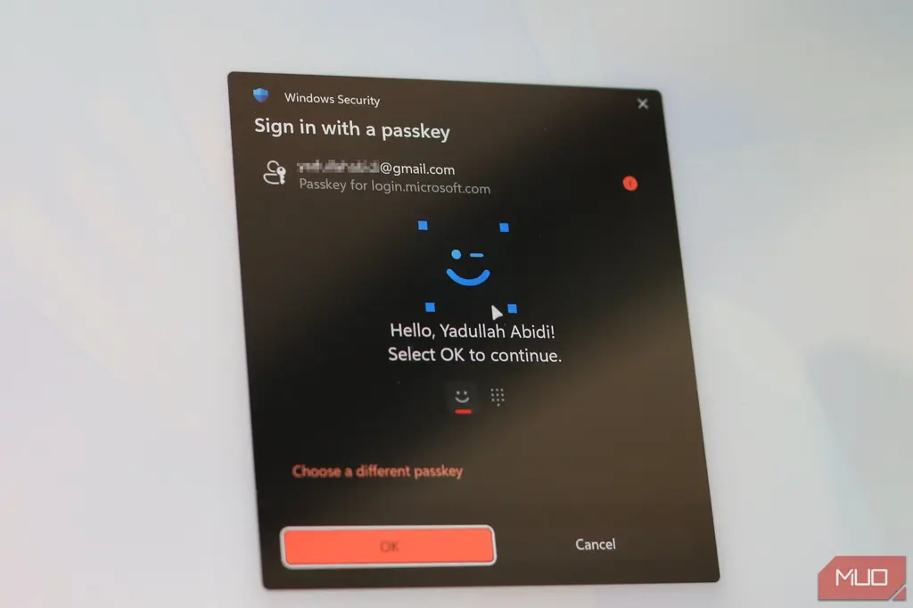 درخواست کلید عبور Windows Hello در ویندوز ۱۱
