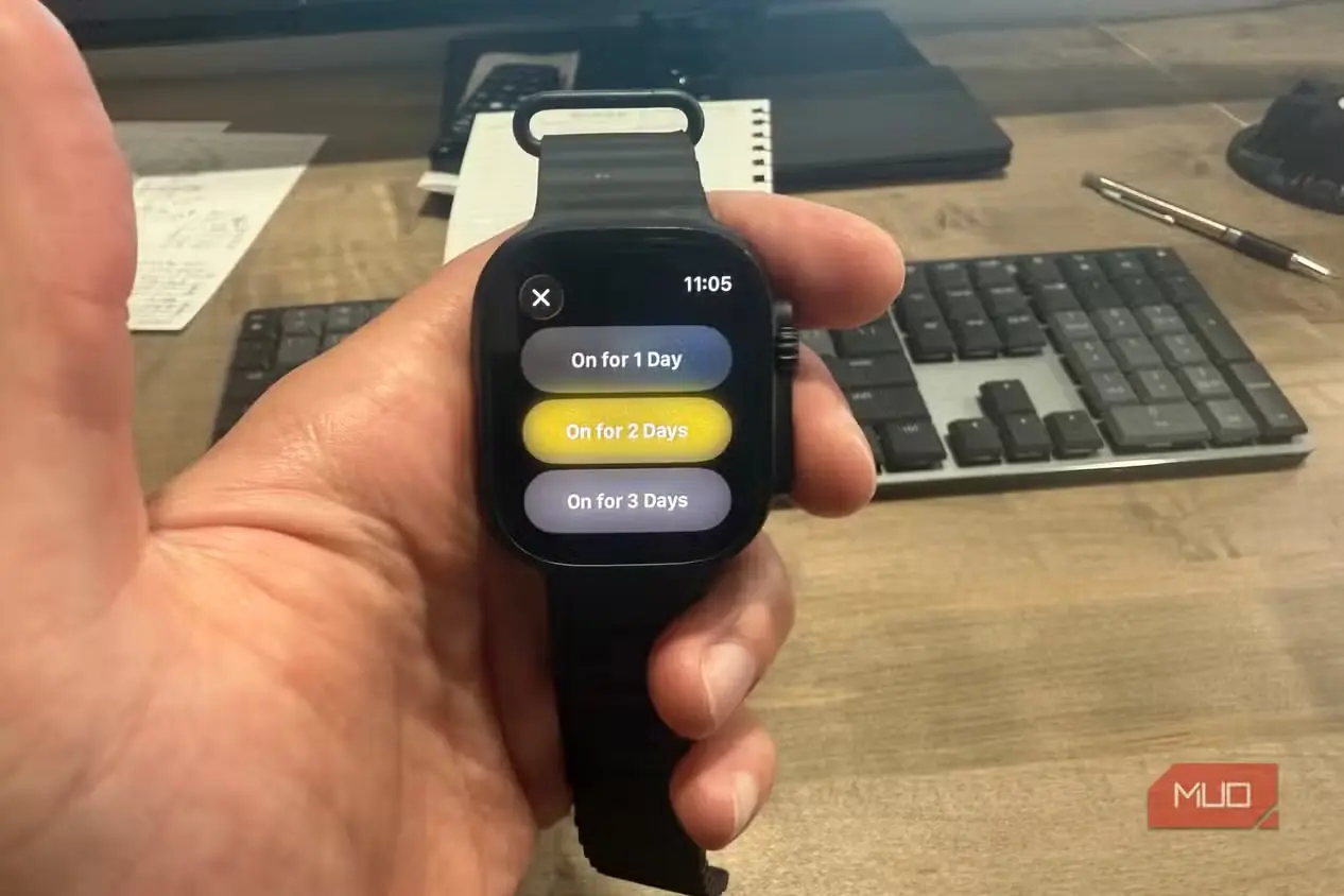 گزینههای مدتزمان حالت کممصرف Apple Watch Ultra 3