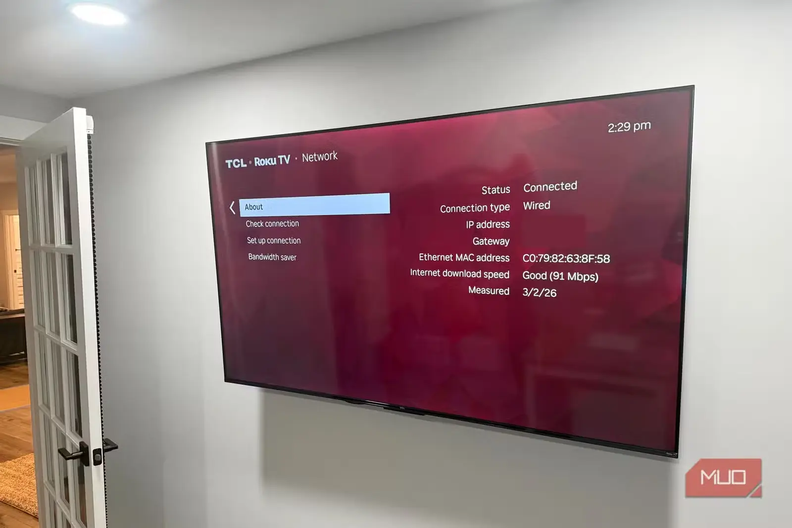 سرعت شبکه تلویزیون TCL Roku