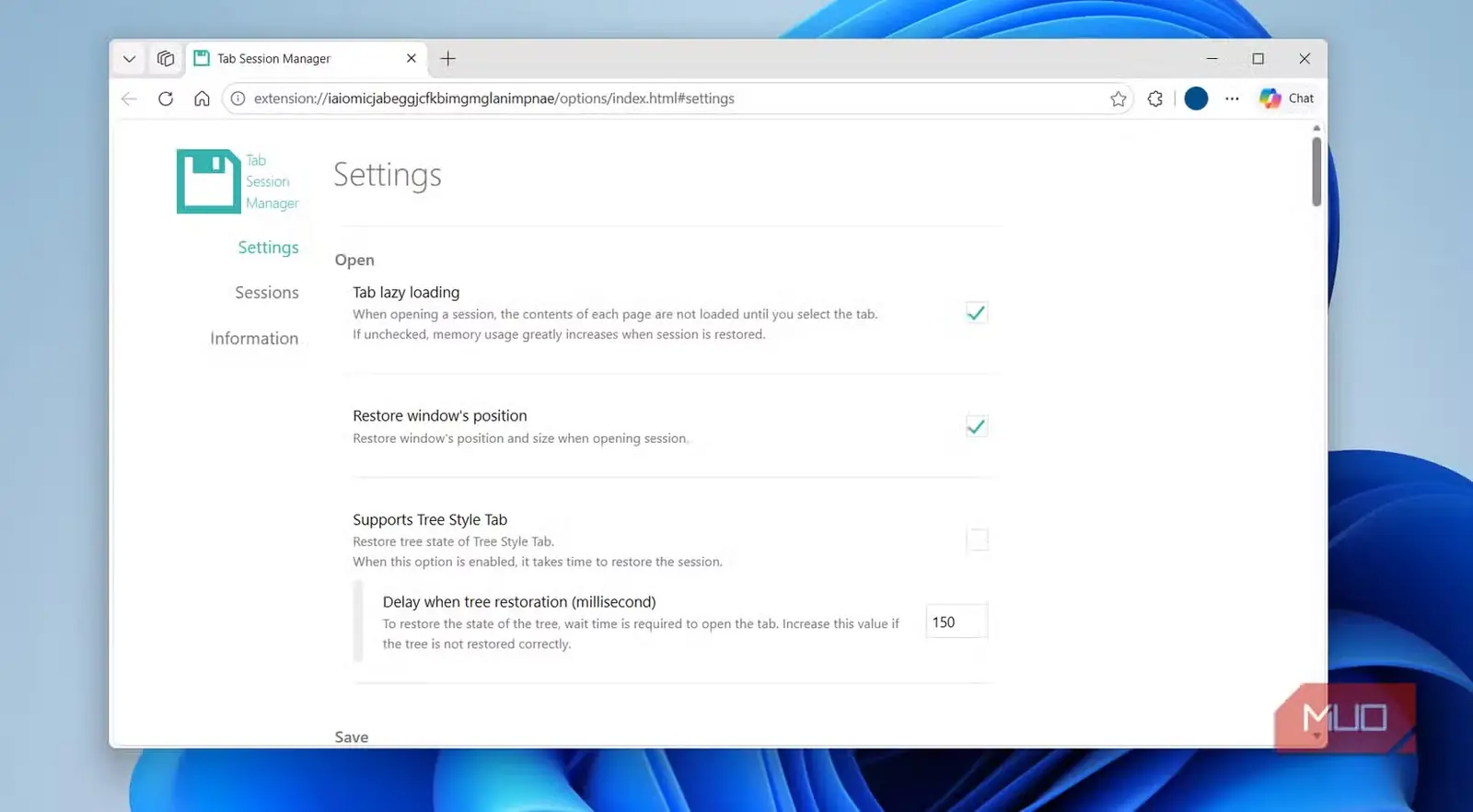 افزونه مدیر نشست زبانه‌ها (Tab Session Manager)
