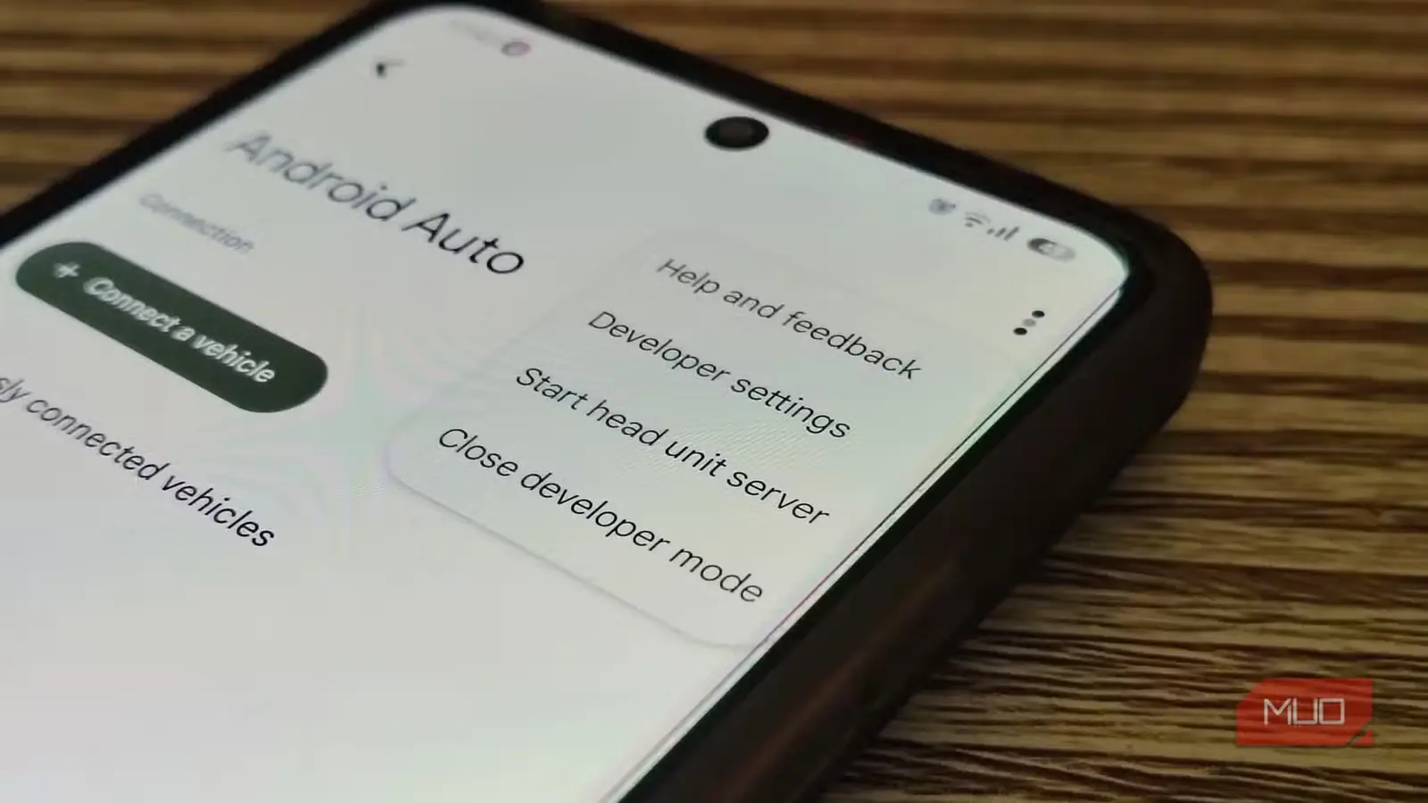 منوی گزینههای توسعه در تنظیمات Android Auto