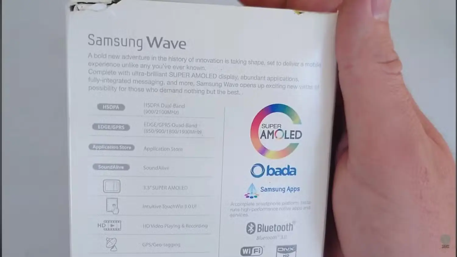 view پشت جعبه گوشی Samsung Wave S8500