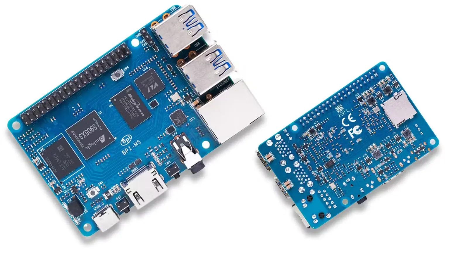 نمای جلو و پشت برد Banana Pi