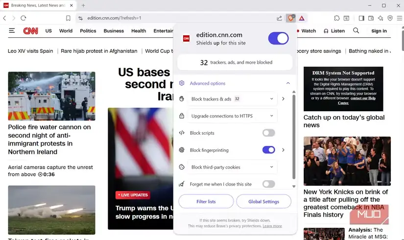 سپر Brave در وبسایت CNN.