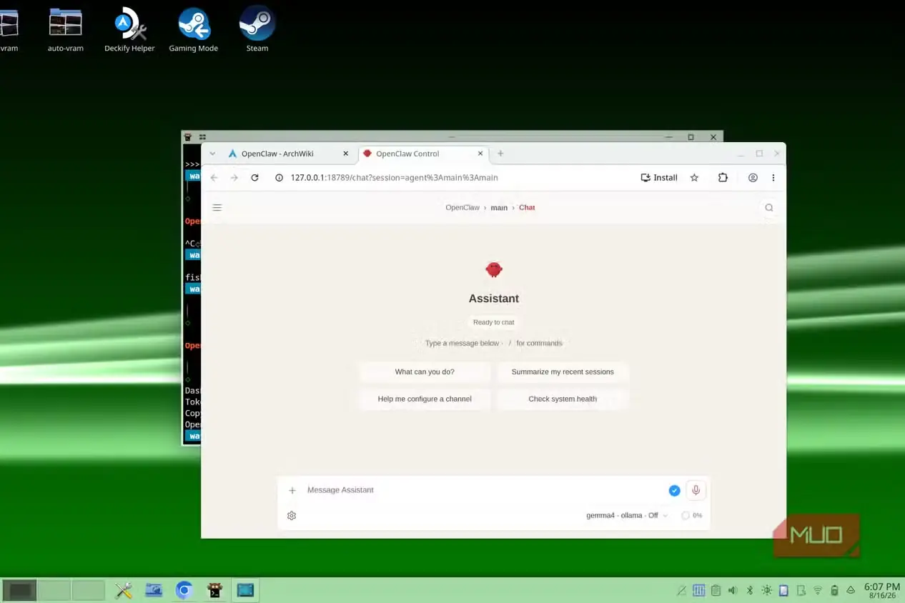 رابط وب OpenClaw