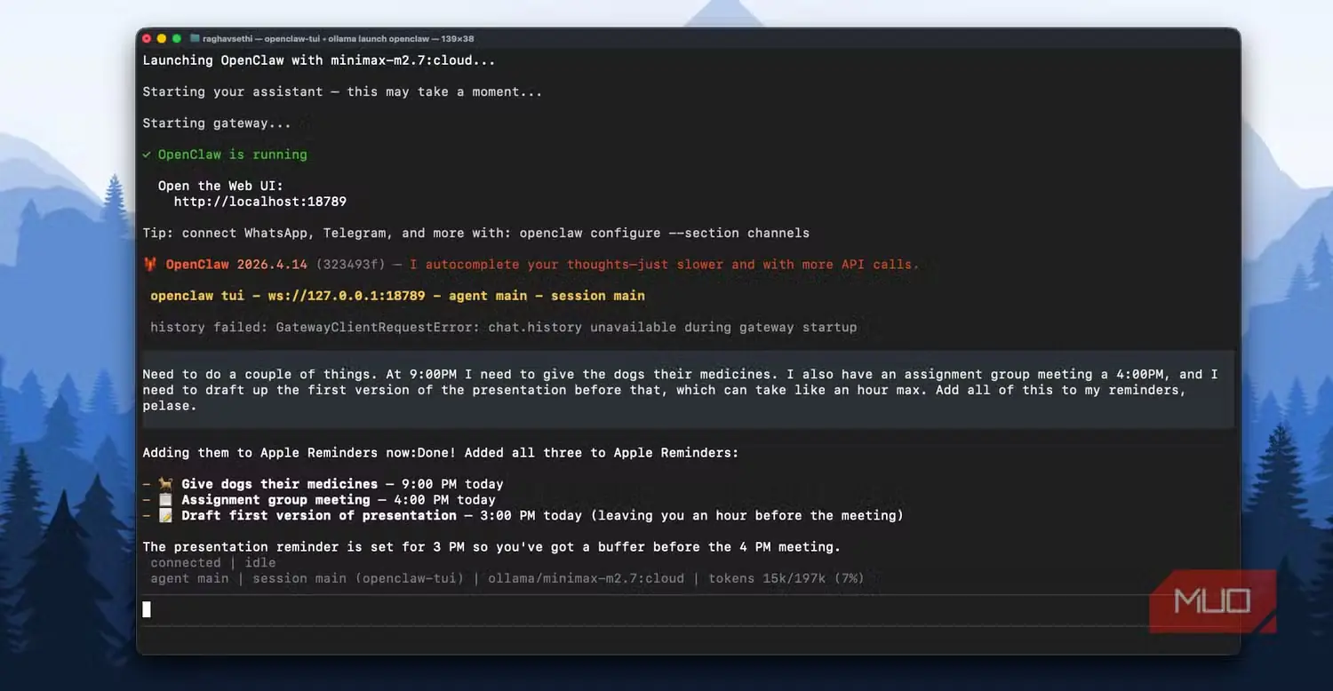 تنظیم یادآورها در OpenClaw