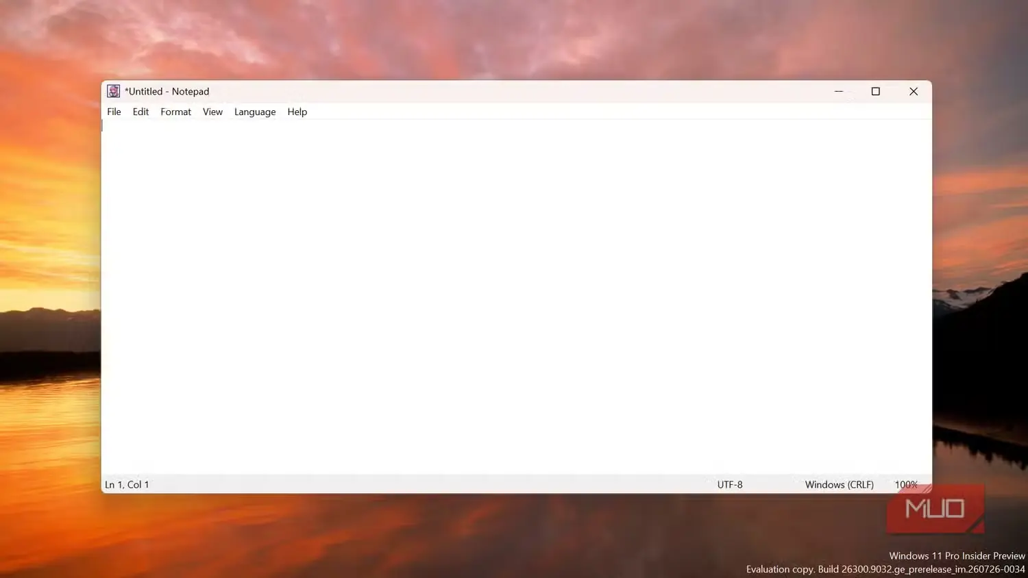 ویرایشگر Notepad_legacy خالی