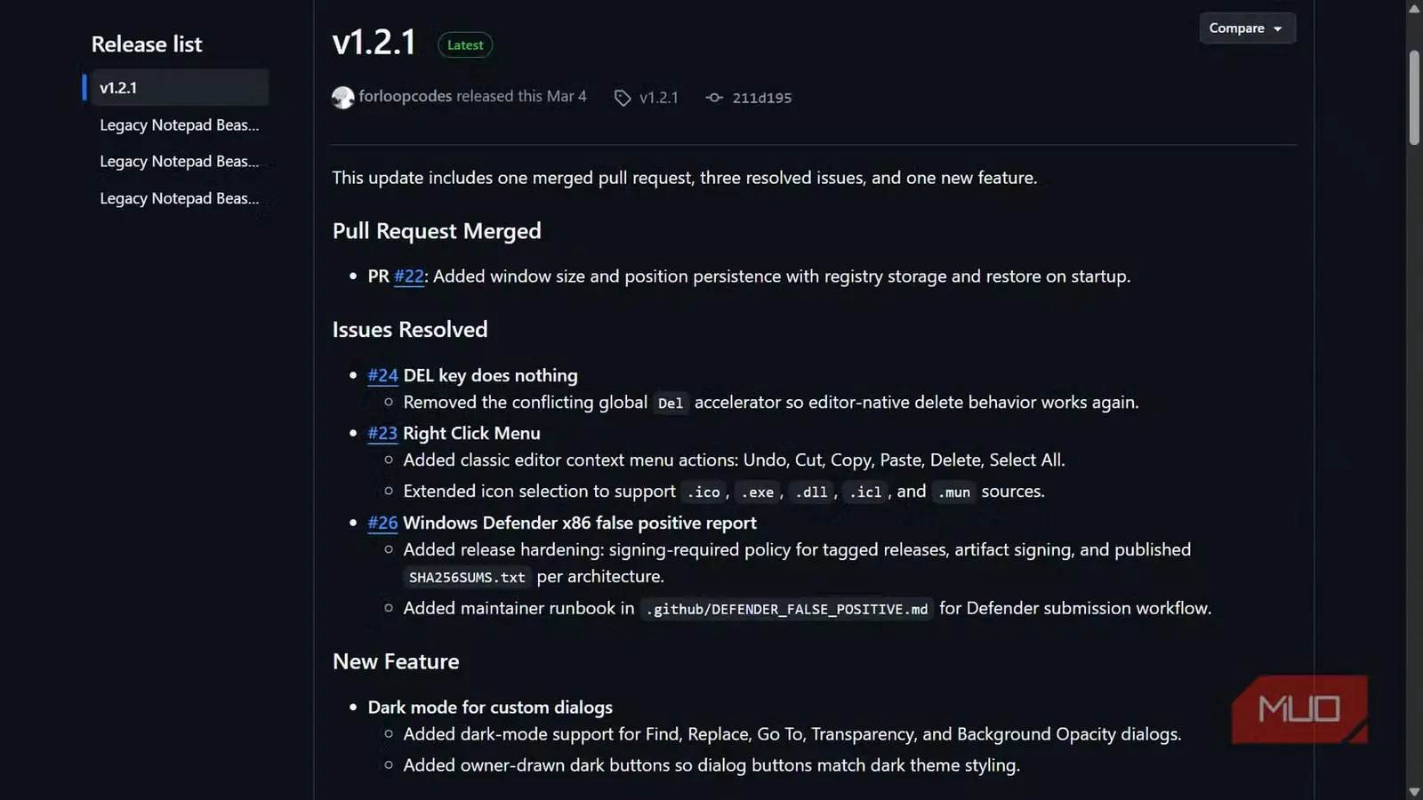 یادداشتهای نسخه GitHub برای Notepad_legacy نسخه 1.2.1