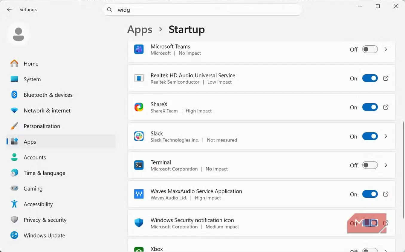 برنامههای هنگام راهاندازی Windows