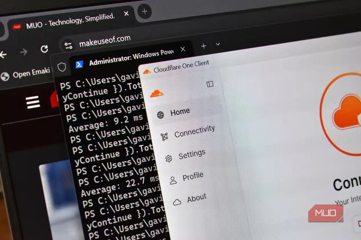 اجرای کلادفلر وان و وارپ در PowerShell ویندوز ۱۱