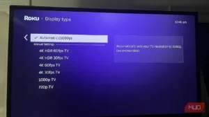 تنظیمات نوع نمایشگر در Roku