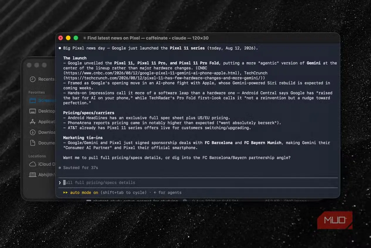 Claude Code در حال نمایش نتایج جستجو با Firecrawl