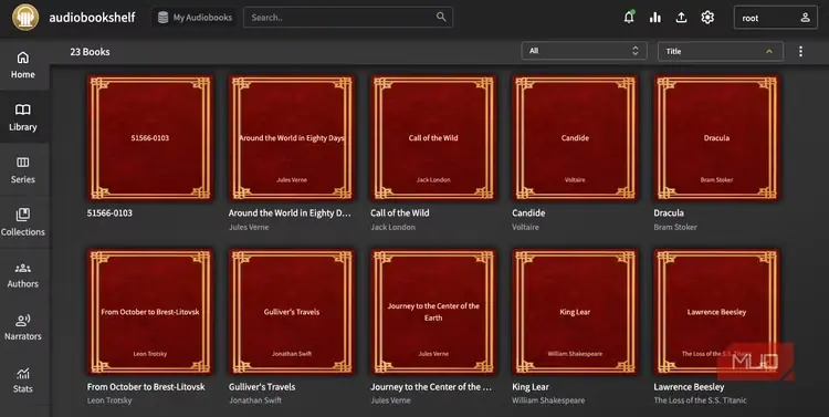 کتابخانه در Audiobookshelf