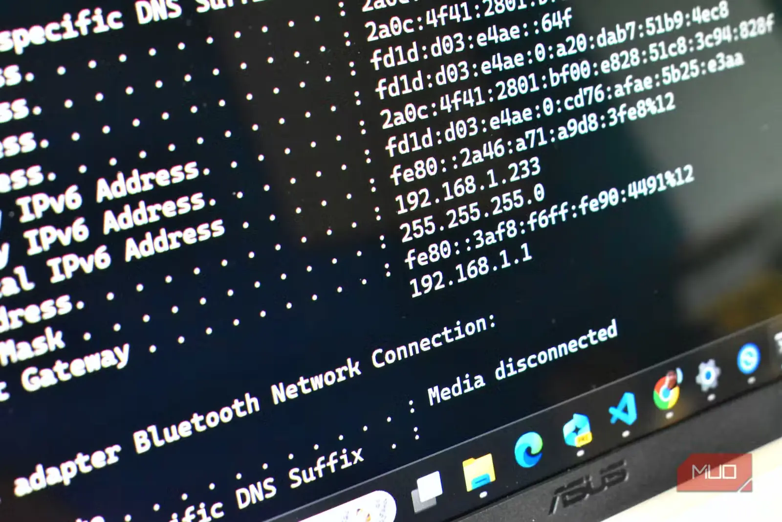 نمایش آدرس IP با دستور ipconfig در ویندوز