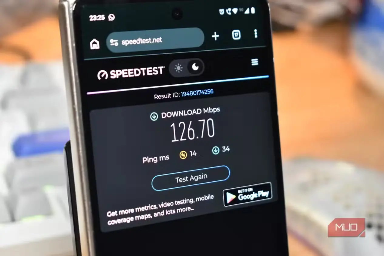 افزایش سرعت Speedtest روی Wi-Fi ۵گیگاهرتز گوشی اندروید