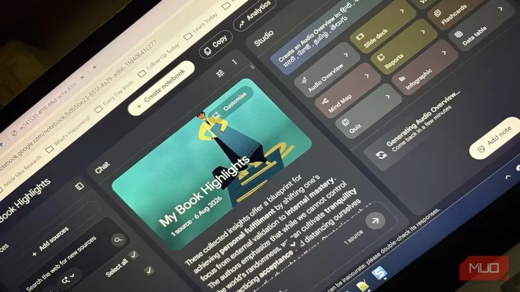 Gemini Notebook برجسته‌سازی‌های فراموش‌شده‌ی Kindle مرا به مصاحبه‌ای با یک سال از مطالعاتم تبدیل کرد