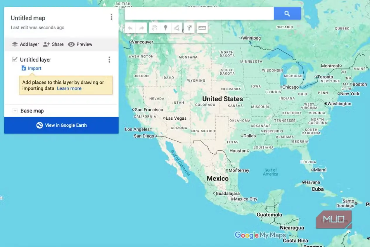 صفحهٔ اصلی Google My Maps