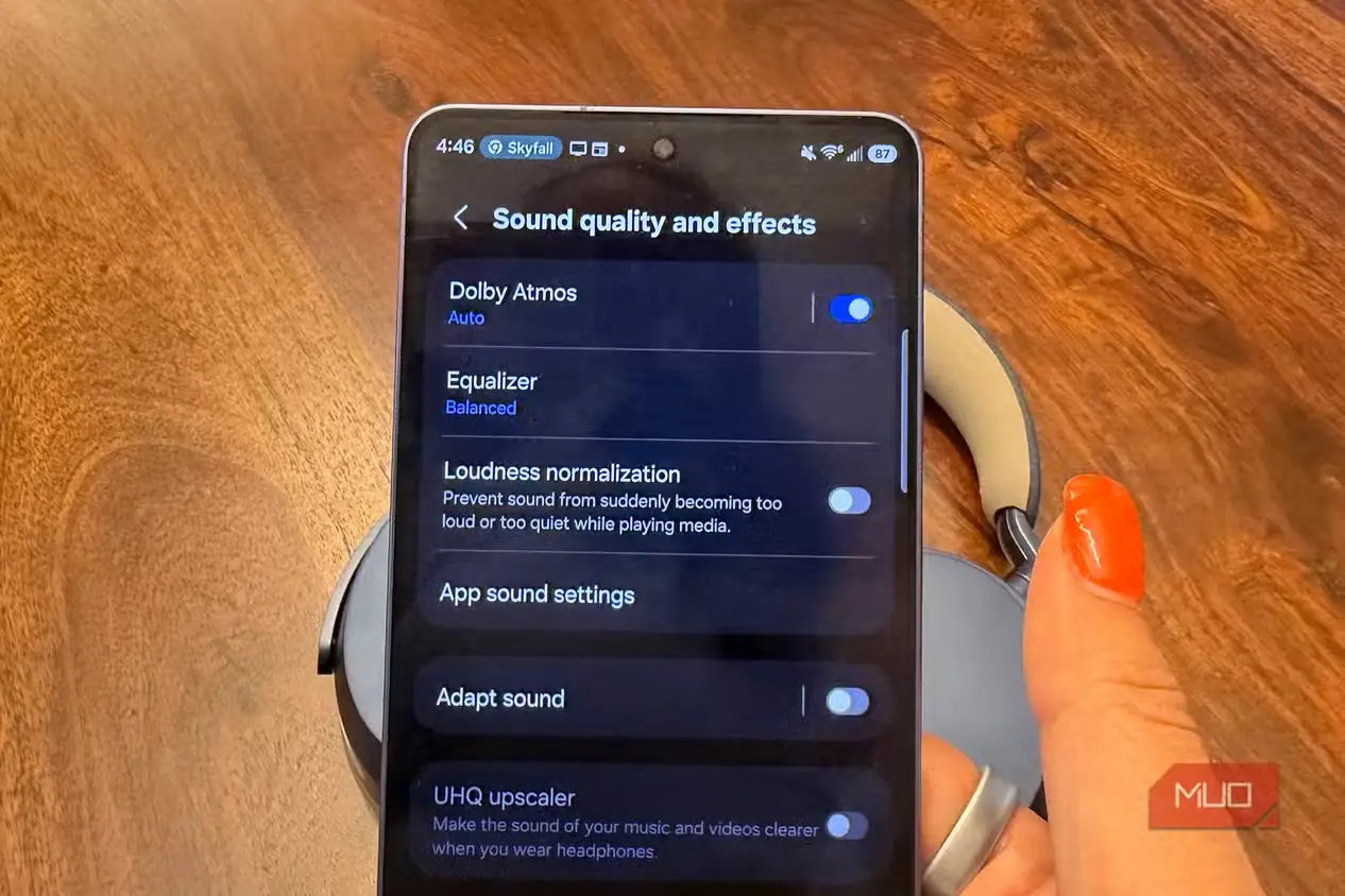 تنظیمات Dolby Atmos روی گوشی سامسونگ Galaxy S26 Ultra