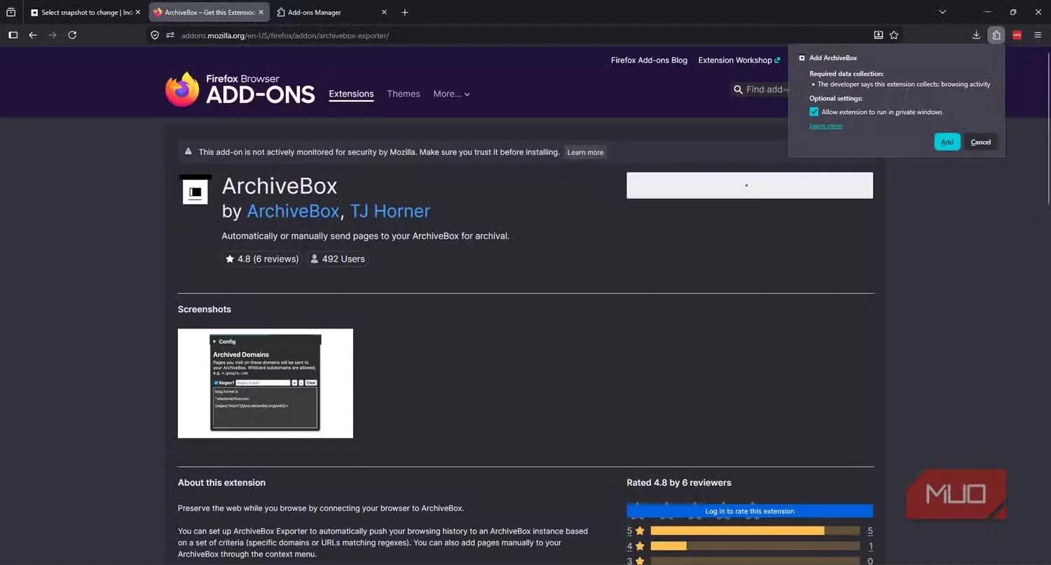 افزونه ArchiveBox فایرفاکس برای افزودن به مرورگر