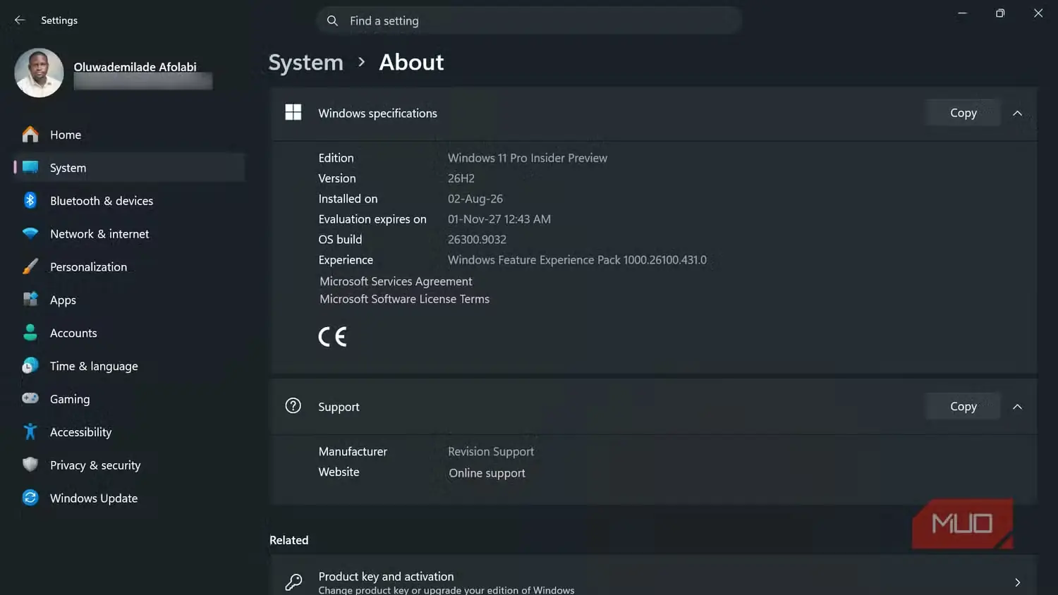 صفحه درباره سیستم در تنظیمات Windows 11