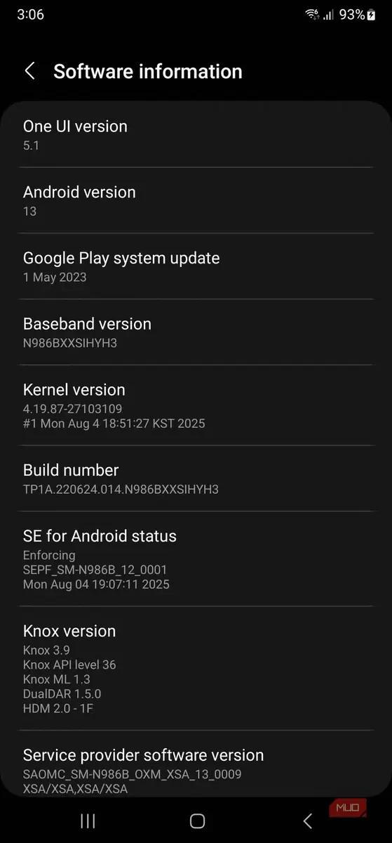 اطلاعات نرمافزاری OEM برای Samsung Note 20 Ultra