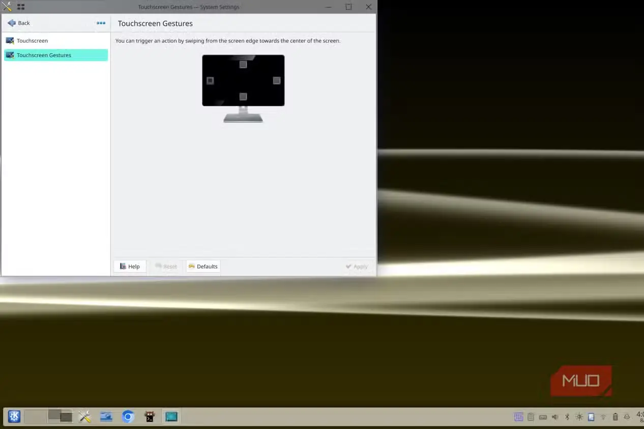 حرکات لمسی KDE
