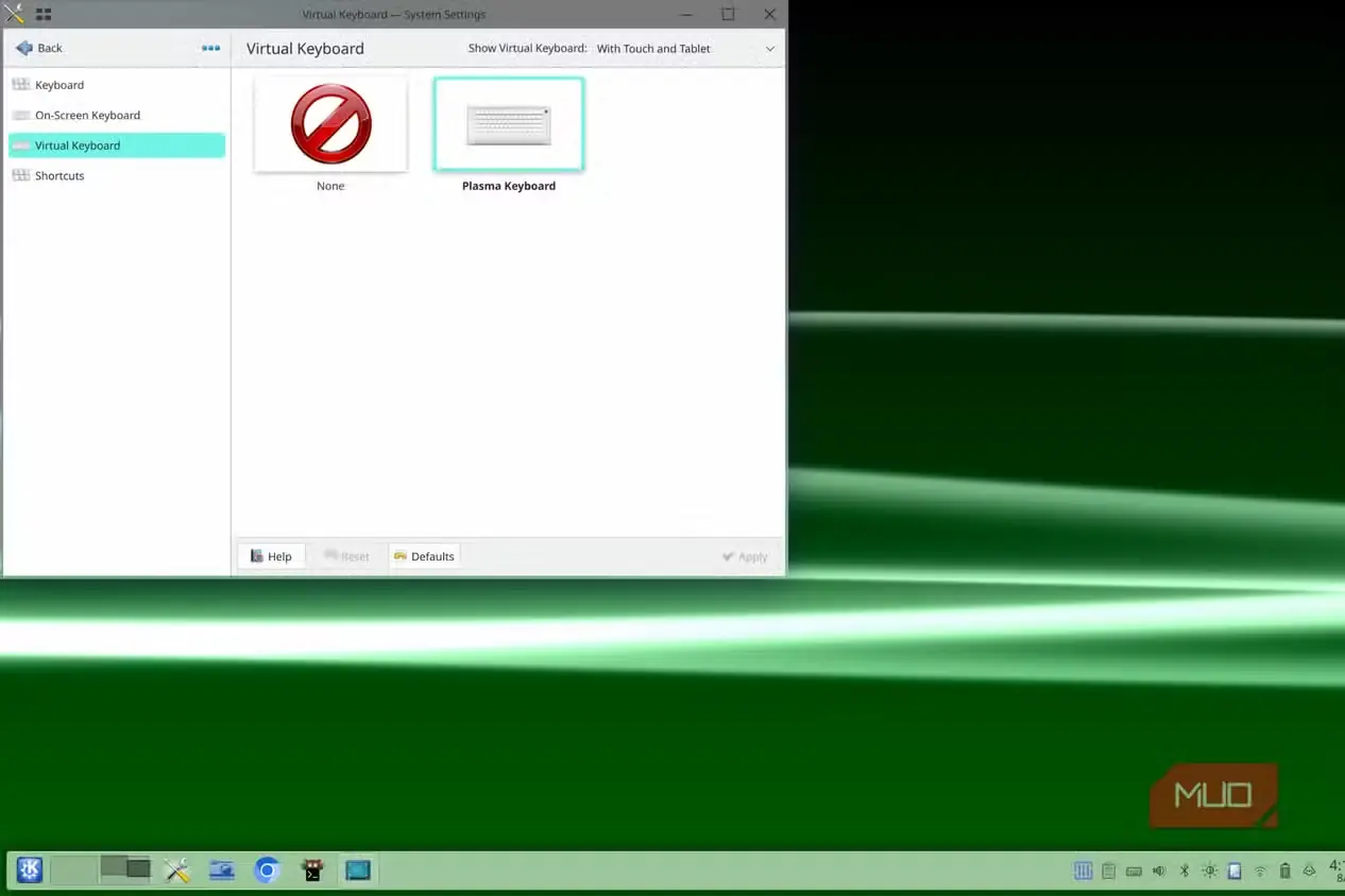 صفحهکلید مجازی KDE