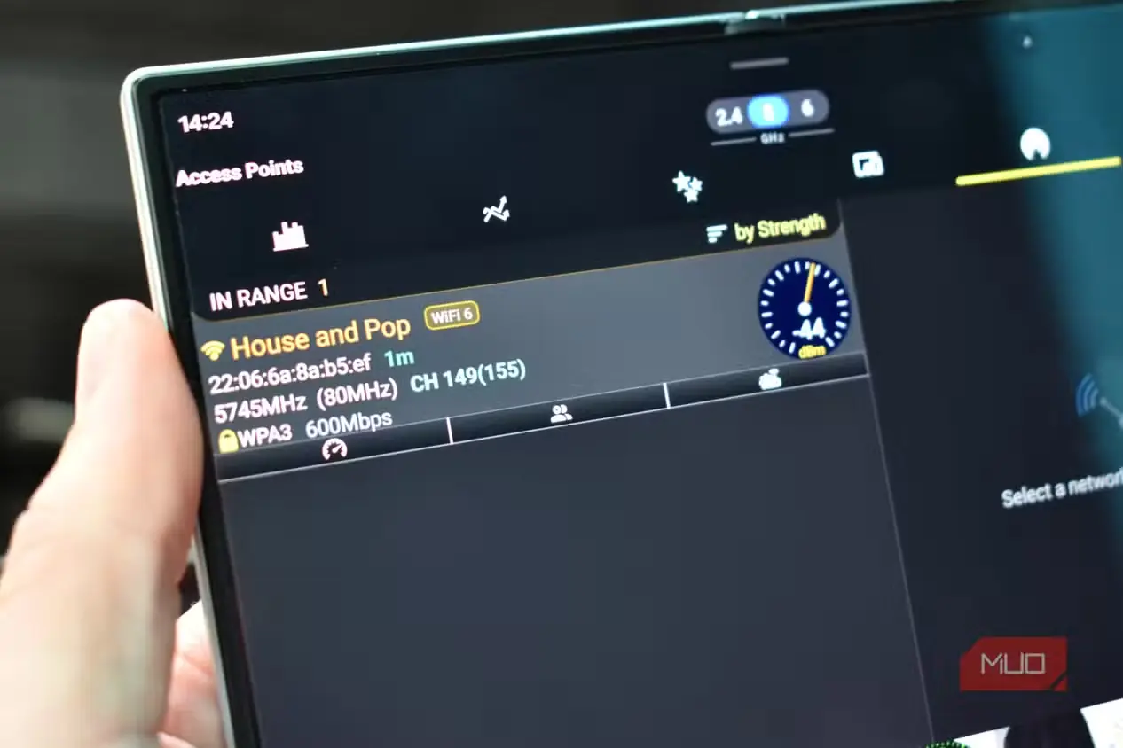 مقدار دسیبلمیلیوات Wi-Fi در اپلیکیشن WiFi Analyzer