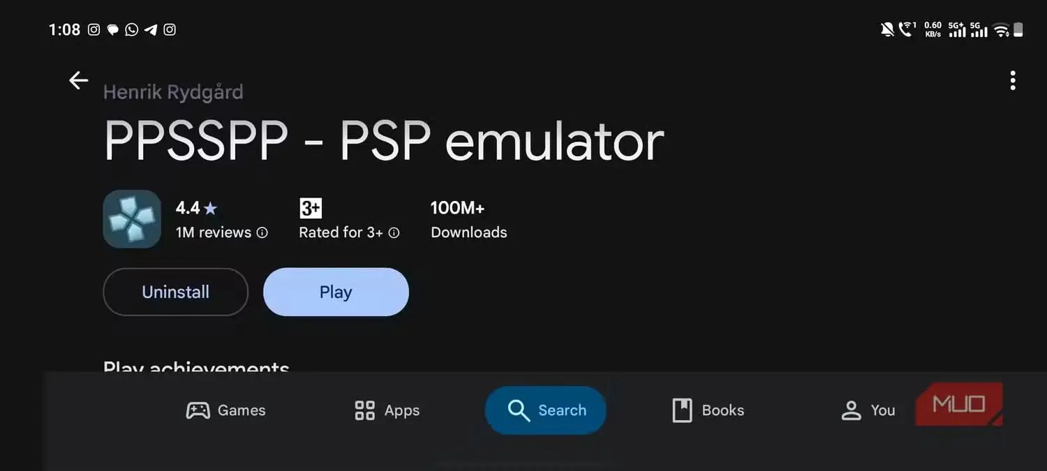 شبیهساز PPSSPP در پلیاستور