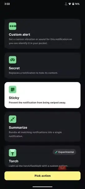 انتخاب فیلتر اعمال قانون در BuzzKill