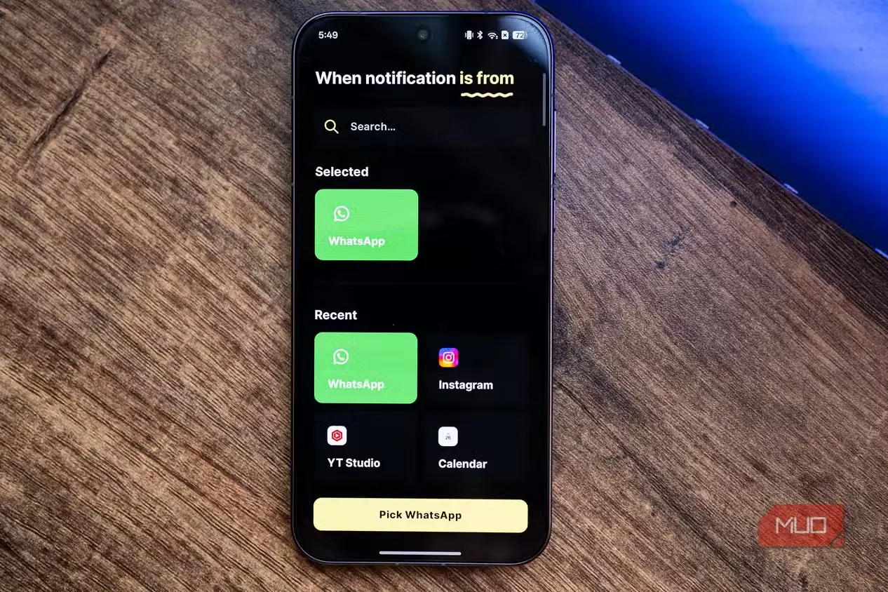 WhatsApp انتخاب شده برای قانون اعلان جدید در BuzzKill