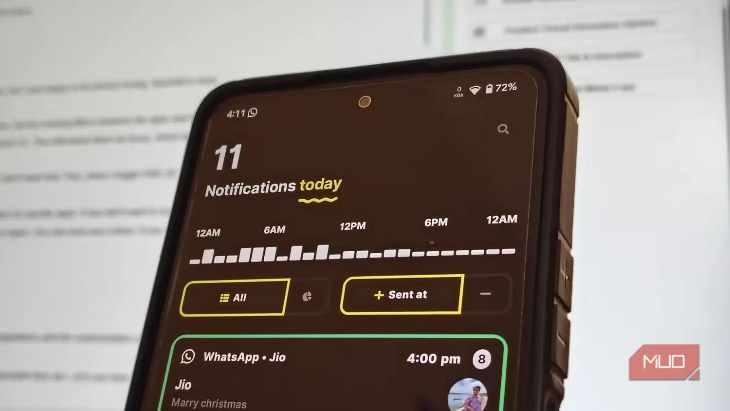 تاریخچه اعلانها با شمارش در اپلیکیشن BuzzKill