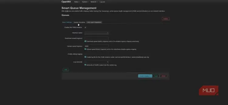 مدیریت SQM در OpenWrt