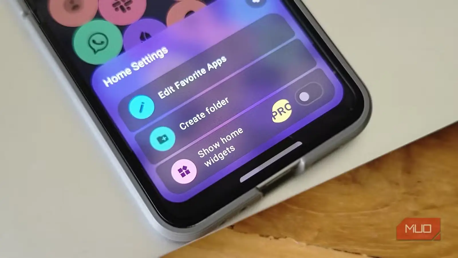 منوی تنظیمات خانه در Mango Launcher بر Samsung Galaxy Z Flip 6-2.