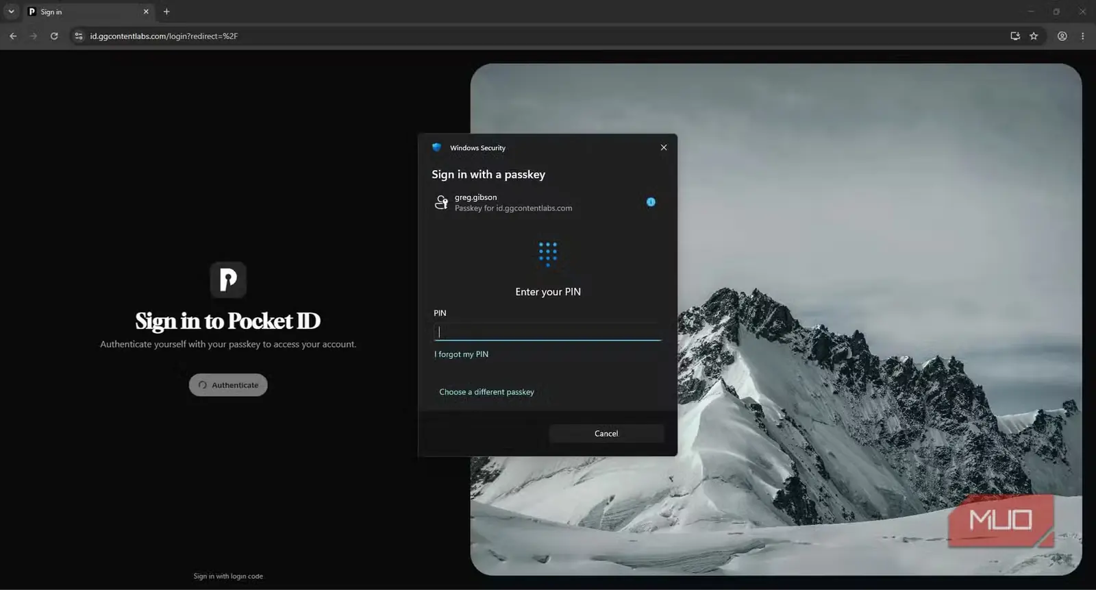 احراز هویت Pocket ID با کلید عبوری Windows Hello