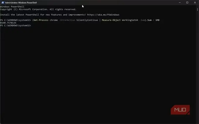 دستور Get-Process برای chrome در powershell