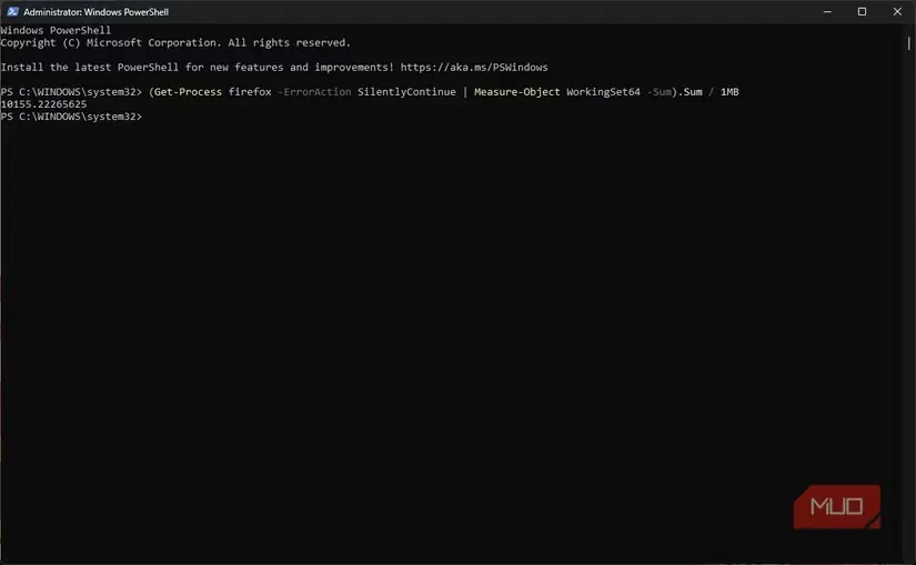 دستور Get-Process برای firefox در powershell