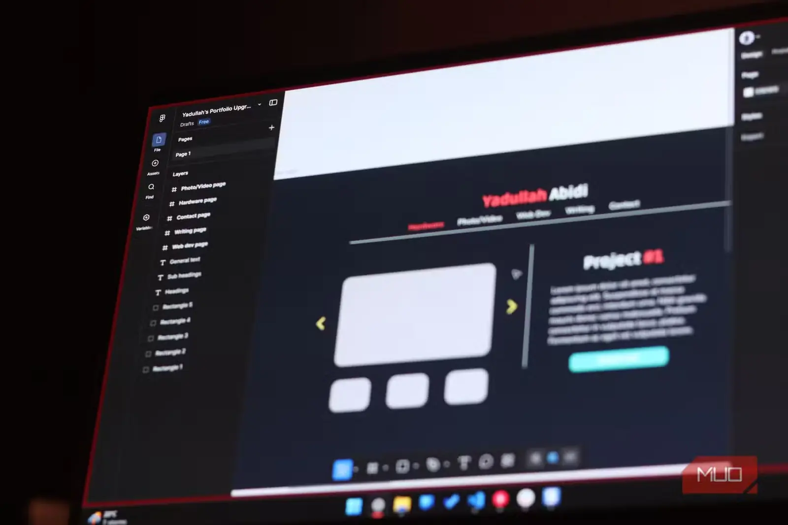 نرمافزار Figma در مرورگر ویندوز ۱۱ در حال اجرا